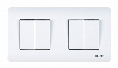Фотография товара 'CHINT 4-клавишный выключатель с LED-подсветкой 10А 250В NEW3 (CHINT) 715400'