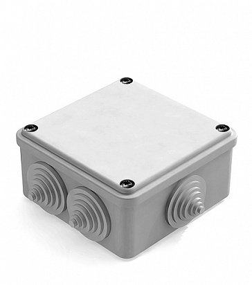 Фотография товара 'CHINT Коробка распаячная для наружного монтажа, RAL 7035, 6 гермовводов, 100х100х50мм, IP55 серая (CHINT) 8820016'