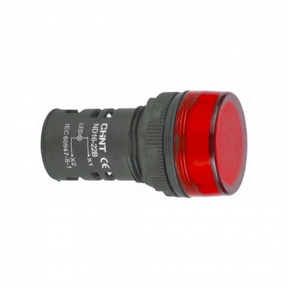 Фотография товара 'CHINT 592773 Индикатор ND16-22B/2 красный AC/DC24В (R)'