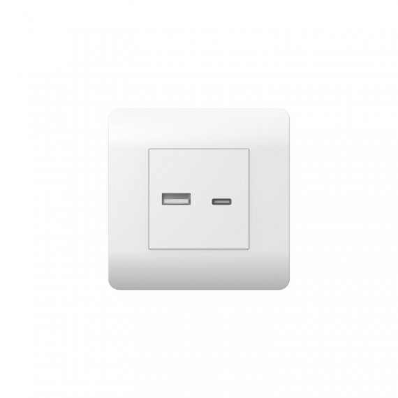 Фотография товара 'CHINT 431551 (NEW3-E) Розетка USB A+С, 5В/2,1А'