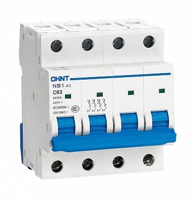 Фотография товара 'CHINT Авт. выкл. NB1-63H 4P 2A 10кА х-ка D (R)(CHINT) 179925'