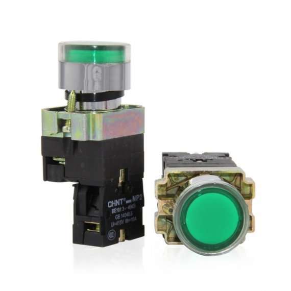 Фотография товара 'CHINT 575305 Кнопка управления NP2-EW3165 1НО+1НЗ белая AC/DC230В(LED), IP40 (R)'